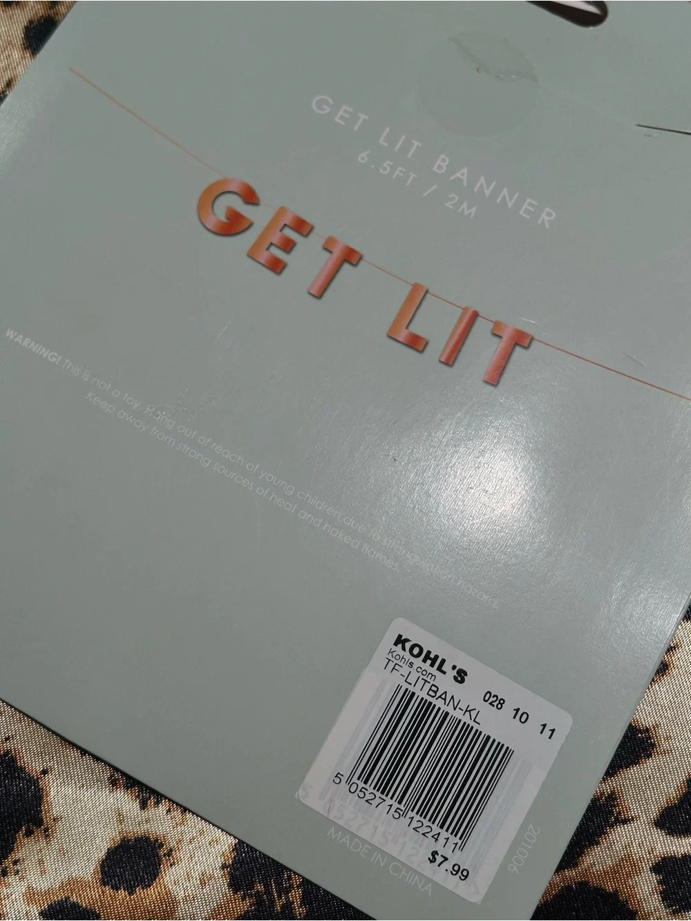 Kohls “Get Lit” Rose Gold 6.5 ft Banner